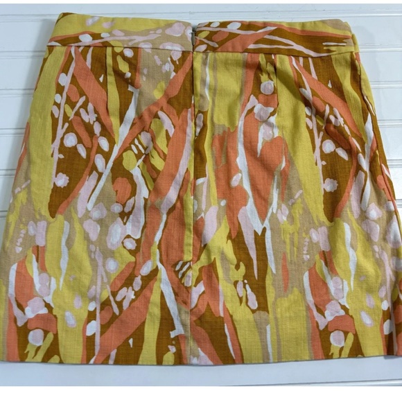 J. Crew Limoncello Mini Skirt Womens Size 8 Orange Yellow Brown Zipper - Picture 12 of 16